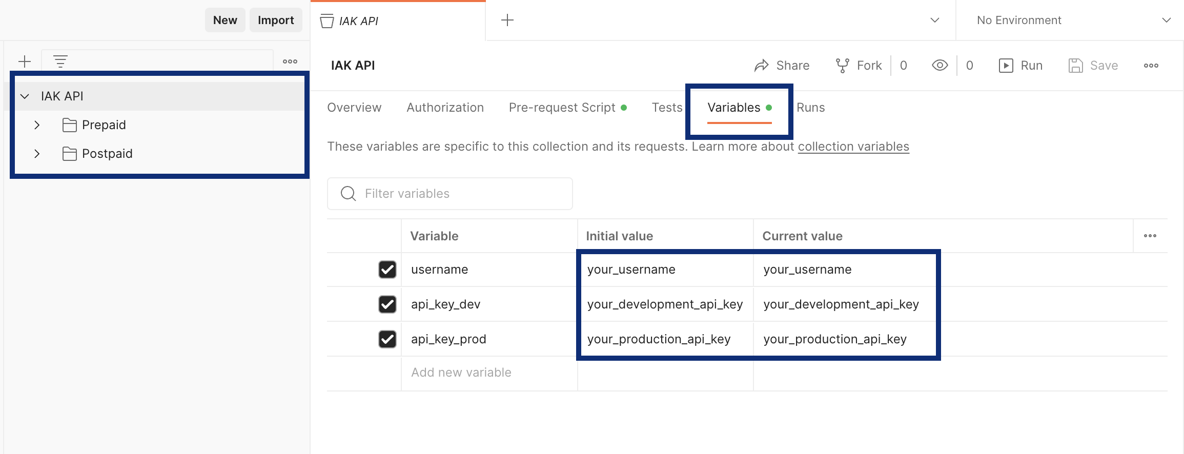 Initialize Postman Collection
