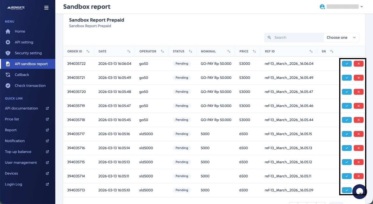 Sandbox Report Manual Success