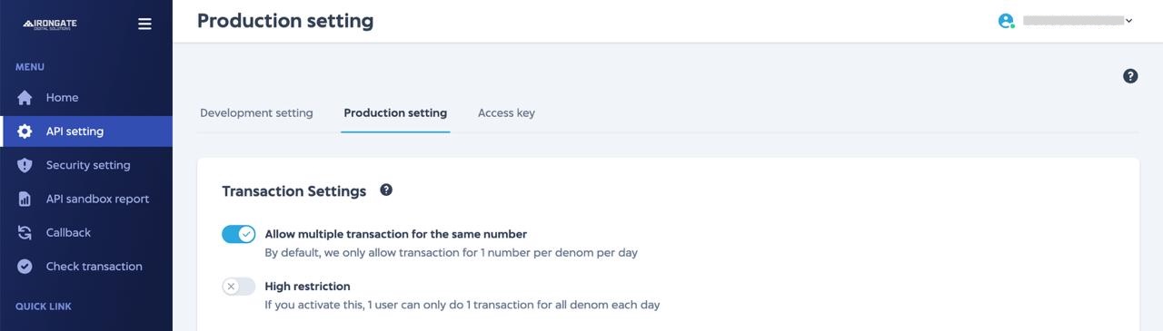 Transaction Restriction
